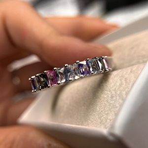 Bomb Party Candyland Unicorn Array of Multicolor Cubic Zirconia + Rhodium Platin